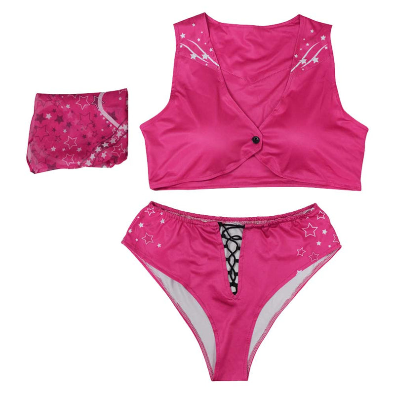 2023 Movie Women Pink Bikini Set Swimsuit Party Carnival Halloween Cosplay Costume
