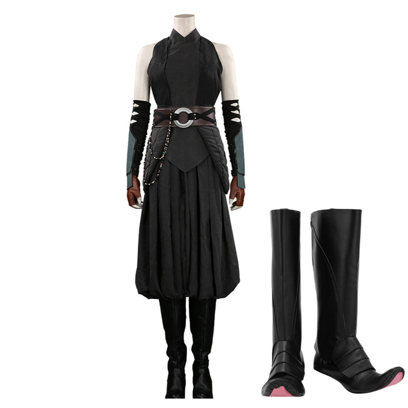 2023 Ahsoka TV Ahsoka Tano Black Outfits Cosplay Headgear Shoes Full Set Halloween Carnival Suit Cosplay Costume