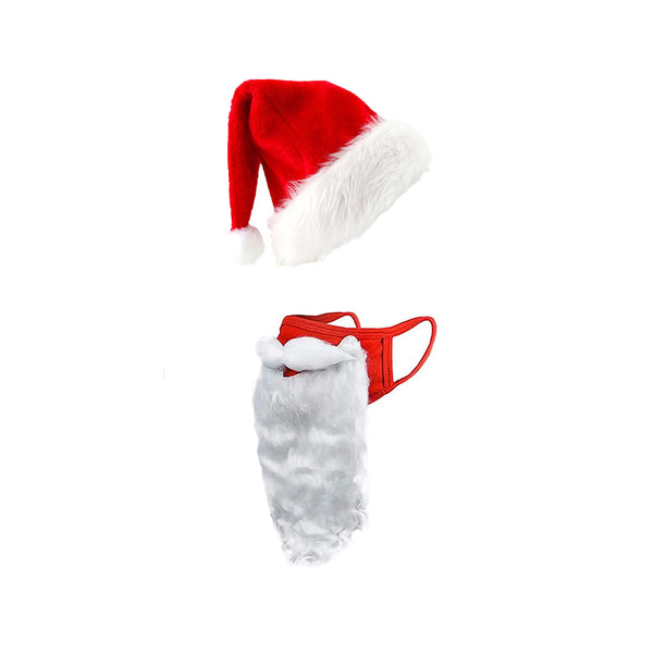 2023 Christmas Santa Claus Cosplay Face Mask Funny Bearded Christmas Cosplay Costume Accessories