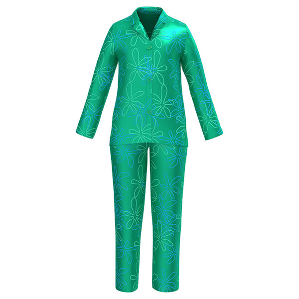 2024 Movie Disgust Kids Children Green Sleepwear Party Carnival Halloween Cosplay Costume