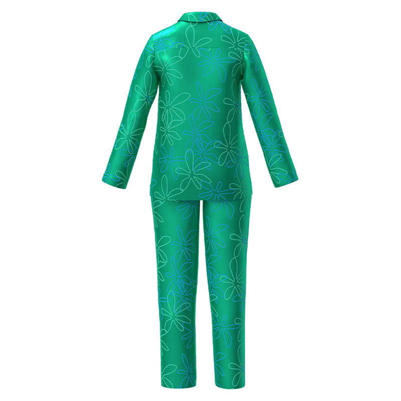 2024 Movie Disgust Kids Children Green Sleepwear Party Carnival Halloween Cosplay Costume