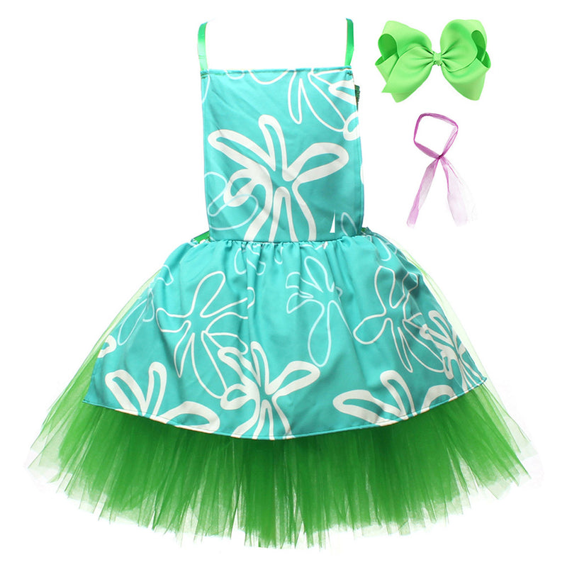 2024 Movie Disgust Kids Children Green Tutu Dress Party Carnival Halloween Cosplay Costume