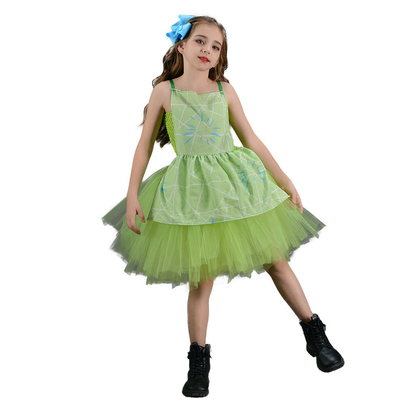 2024 Movie Joy Kids Children Green Tutu Dress Party Carnival Halloween Cosplay Costume