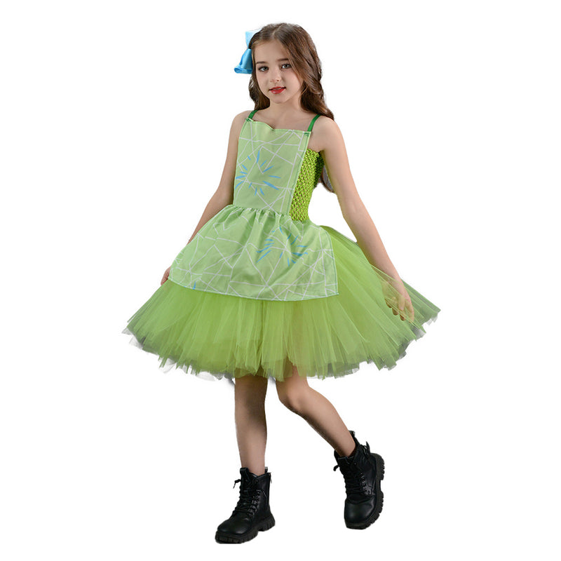 2024 Movie Joy Kids Children Green Tutu Dress Party Carnival Halloween Cosplay Costume