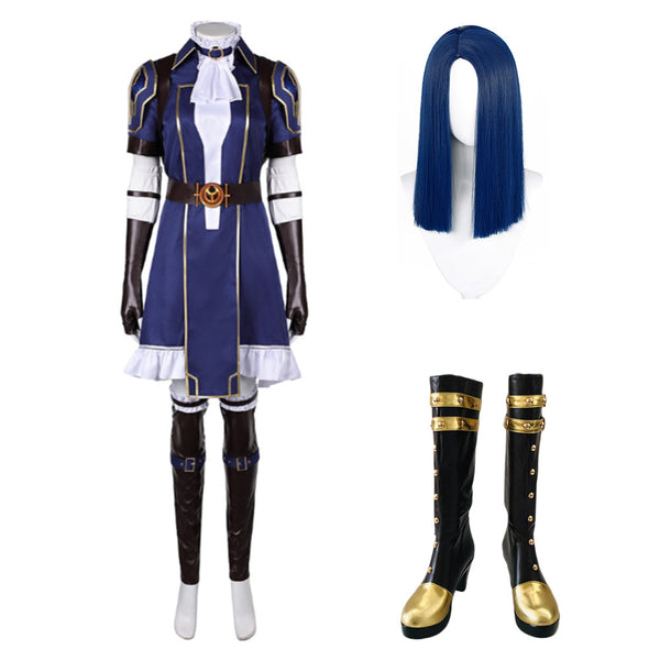 Arcane: League of Legends Season 2 (2024) Caitlyn Kiramman Women Blue Dress Outfit Cosplay Costume