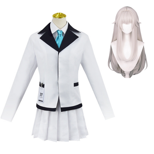 Blue Archive The Animation Ushio Noa Women White Uniform Dress Cosplay Costume