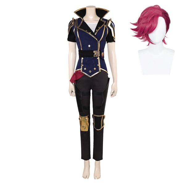 Arcane: League of Legends Season 2 (2024) Vi Women Blue Outfit Cosplay Costume