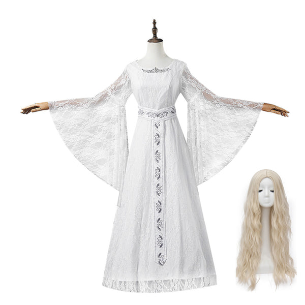 The Lord of the Rings Galadriel Women White Dress Party Carnival Halloween Cosplay Costume