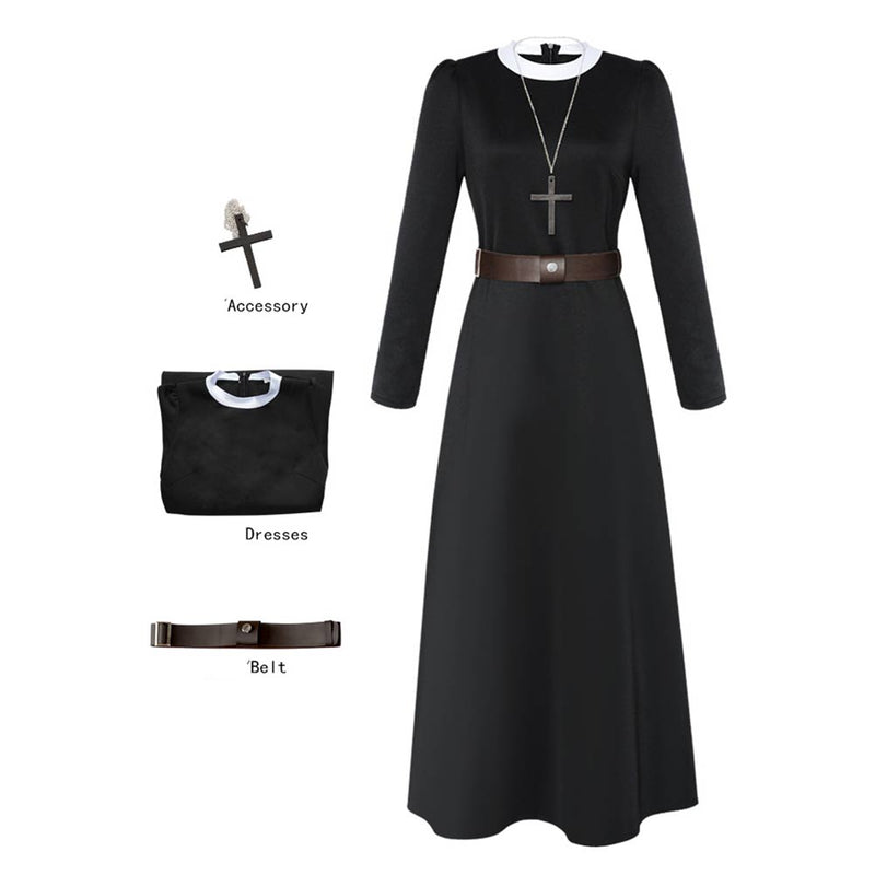 The Conjuring 2 The Nun Women Black Dress Carnival Halloween Cosplay Costume