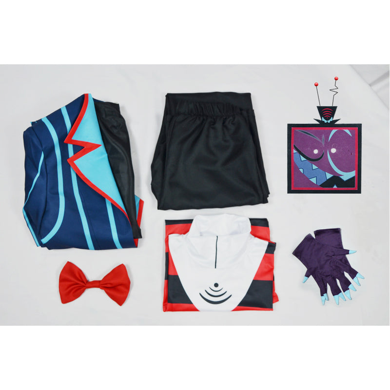 Helluva Boss Hazbin Hotel Vox Blue Outfit Party Carnival Halloween Cosplay Costume