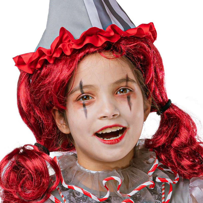 Toddler Kids Grey Clown Dress Outfit for Girls Carnival Halloween Cosplay Costume