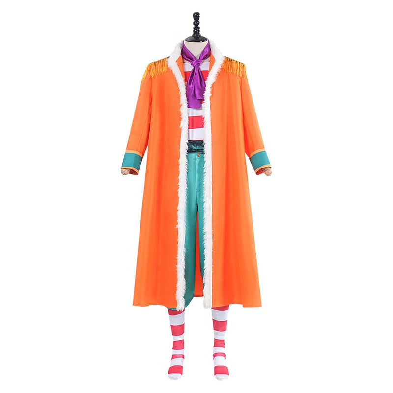 One Piece Buggy Orange Outfit Carnival Halloween Cosplay Costume