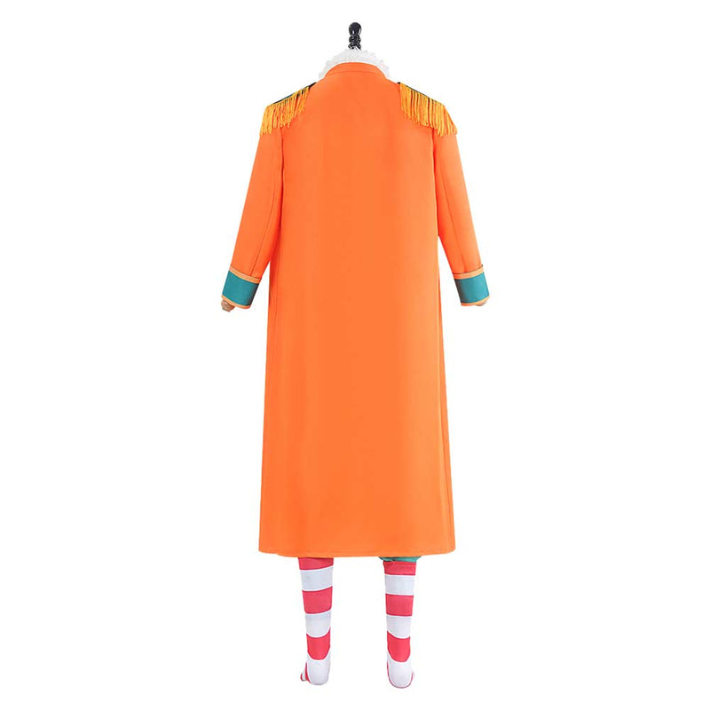 One Piece Buggy Orange Outfit Carnival Halloween Cosplay Costume