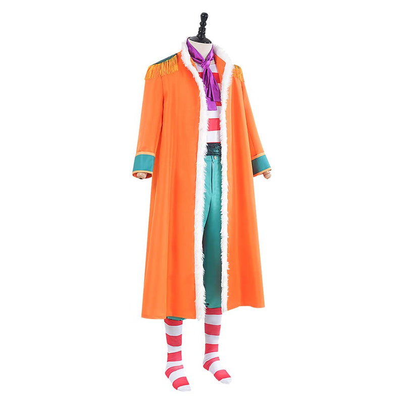 One Piece Buggy Orange Outfit Carnival Halloween Cosplay Costume