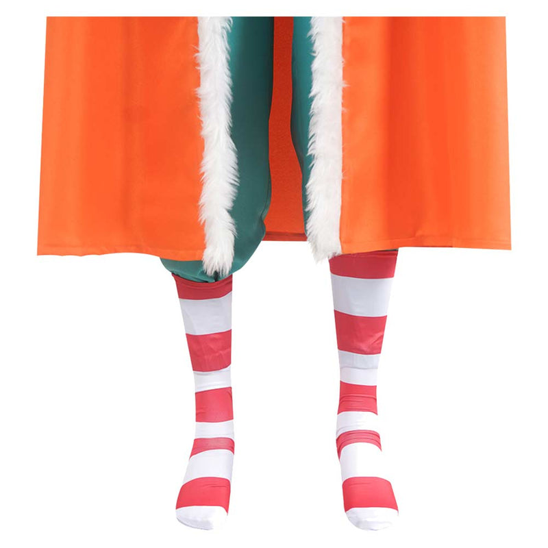 One Piece Buggy Orange Outfit Carnival Halloween Cosplay Costume