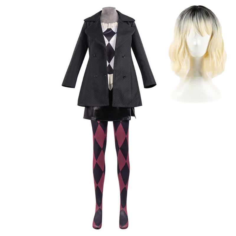 Joker: Folie à Deux (2024) Harley Quinn Women Black Outfit Party Carnival Halloween Cosplay Costume