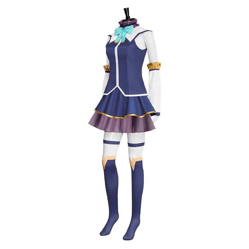 Kono Subarashii Sekai ni Shukufuku wo! Aqua Women Blue Uniform Wig Shoes Set Cosplay Costume