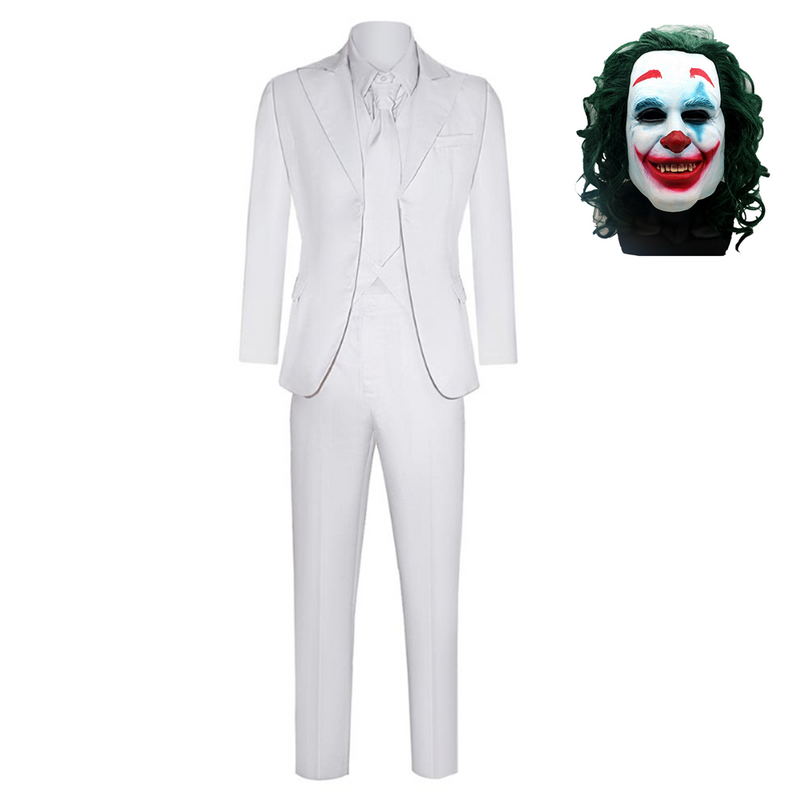 Joker: Folie à Deux (2024) Arthur Fleck White Suit Party Carnival Halloween Cosplay Costume