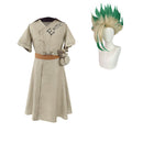 Dr. Stone Senku Ishigami Beige Outfit Carnival Halloween Cosplay Costume
