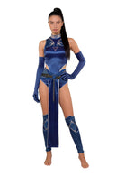 Cosplay Costume Kitana Mortal Kombat 1 Invasion Skin Deadly Alliance Fullset Sexy Blue Women Halloween Carnival Party Outfits