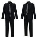 Cosplay Costume Devil Crowley Good Omens Suit Black Men Halloween Carnival Party Outfits