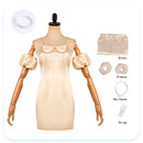 Cosplay Costume Sua Alien Stage Puff Sleeves Slim Dress White Women Halloween Carnival Party Outfits
