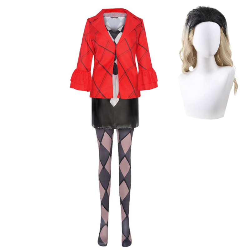 Harley Quinn Women Red Suit Party Carnival Halloween Cosplay Costume