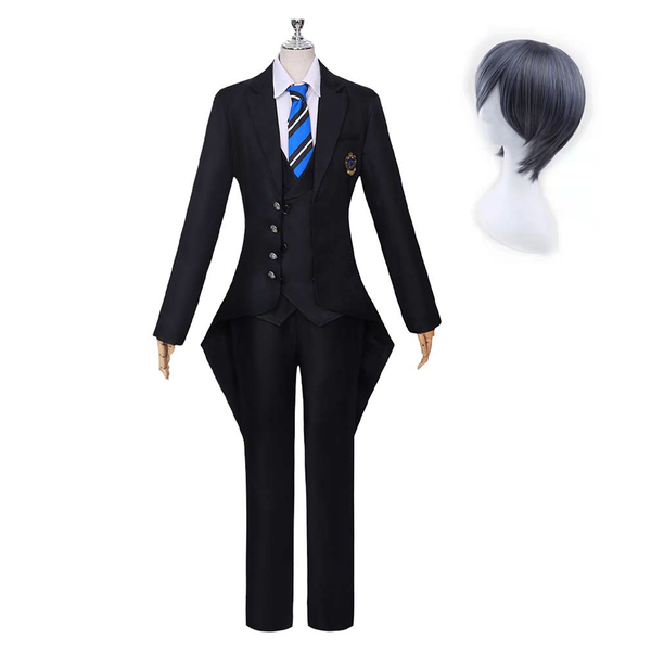 Black Butler Season 4: Public School Arc Ciel Phantomhive Black Outfit Party Carnival Halloween Cosplay Costume