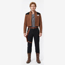 Cosplay Costume Han Solo Jacket Pants Set Brown Men Halloween Carnival Party Outfits