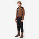 Cosplay Costume Han Solo Jacket Pants Set Brown Men Halloween Carnival Party Outfits