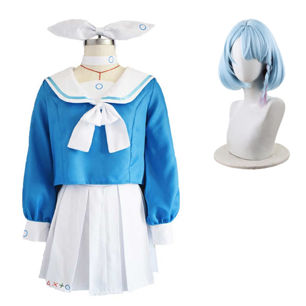 Blue Archive The Animation Arona Women Blue Dress Party Carnival Halloween Cosplay Costume