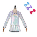 Cosplay Costume KAngel Needy Streamer Overload Top Skirt Silver Women Halloween Carnival Party Outfits
