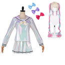 Cosplay Costume KAngel Needy Streamer Overload Top Skirt Silver Women Halloween Carnival Party Outfits