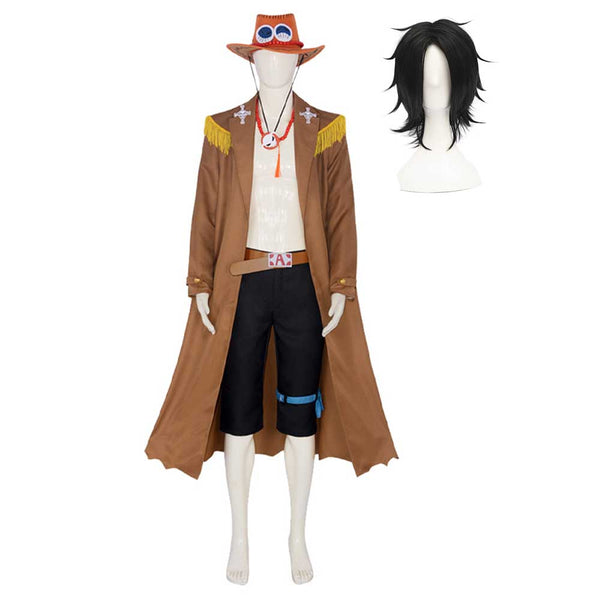 One Piece Portgas D. Ace Brown Outfit Party Carnival Halloween Cosplay Costume