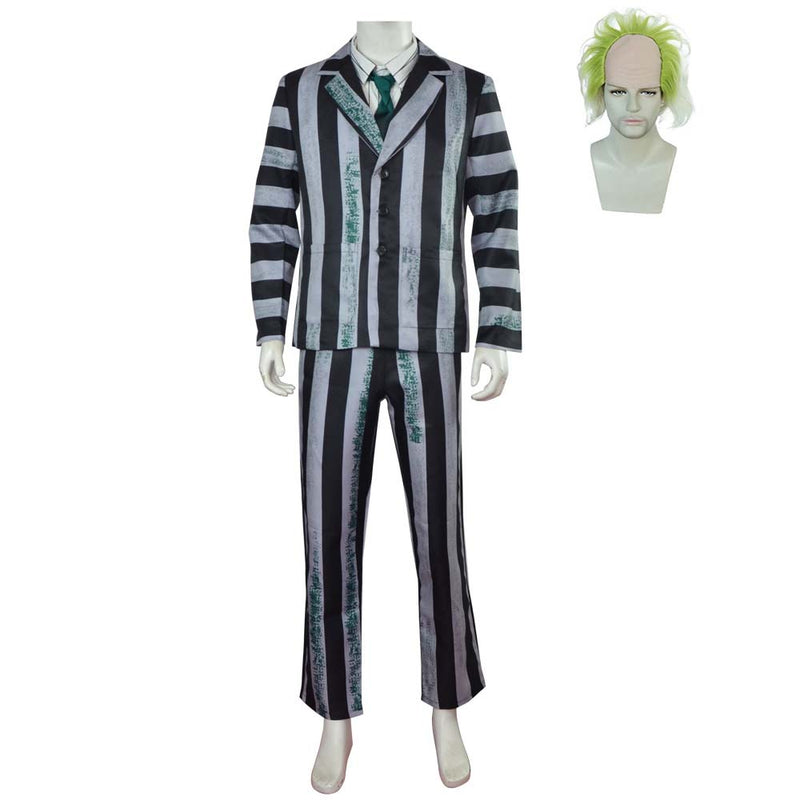 Beetlejuice 2024 Beetlejuice White And Black Suit Party Carnival Halloween Cosplay Costume