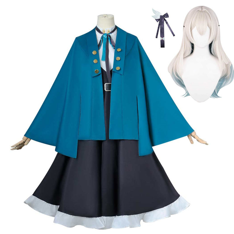 Honkai: Star Rail Firefly Women Blue Dress Party Carnival Halloween Cosplay Costume