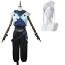 Cosplay Costume Jett Valorant Fullset Budget Friendly Blue Women Halloween Carnival Party Outfits
