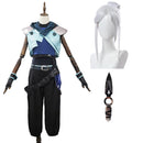 Cosplay Costume Jett Valorant Fullset Budget Friendly Blue Women Halloween Carnival Party Outfits