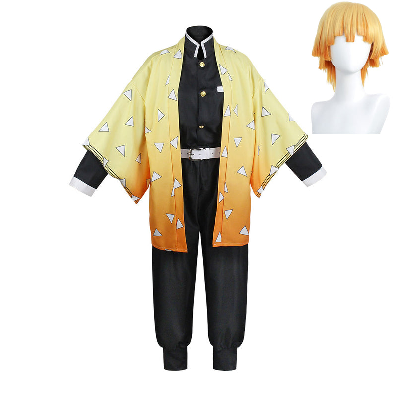 Agatsuma Zenitsu Kimono Outfits Halloween Carnival Suit Comic Con Cosplay Costume