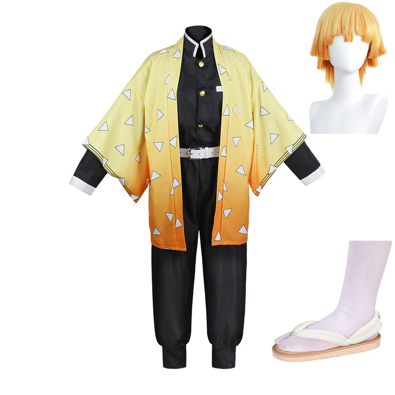 Agatsuma Zenitsu Kimono Outfits Halloween Carnival Suit Comic Con Cosplay Costume