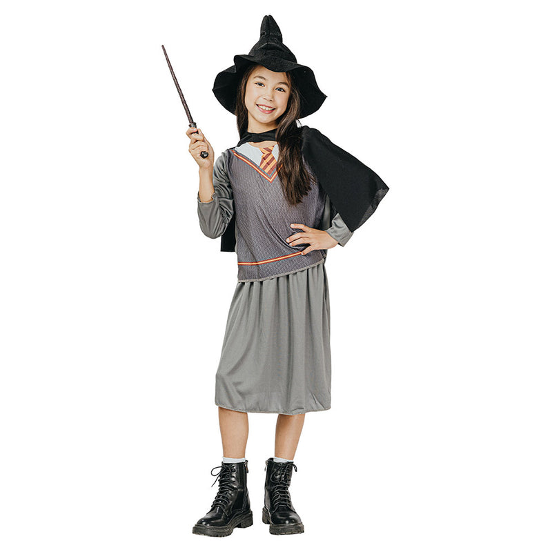 Kids Grey Wizard Magic Costume Outfit for Girls Carnival Halloween Cosplay Costume