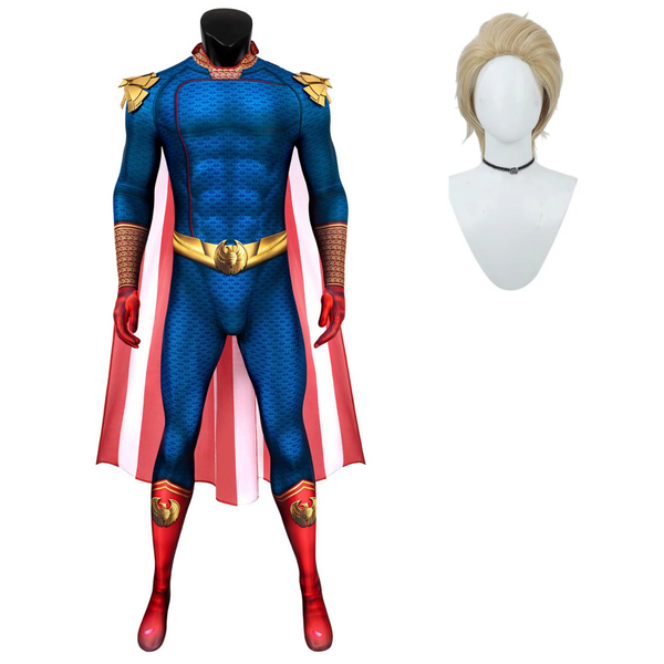 The Boys Homelander Cosplay Costume Jumpsuit Cloak Outfits Halloween Carnival Suit