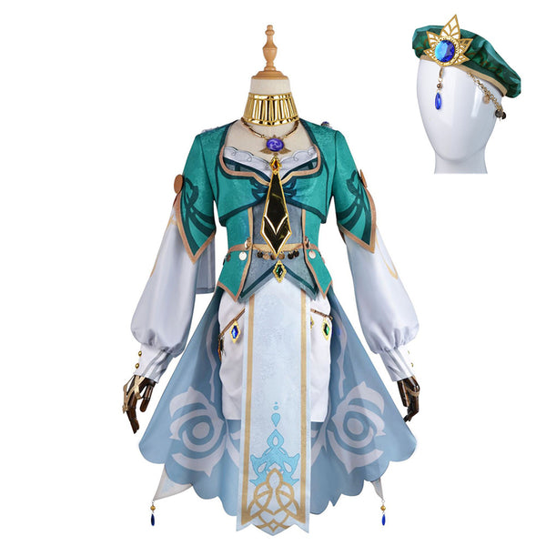 Genshin Impact Lisa Cosplay Costume Dress Hat Accessories Outfit Halloween Carnival Party Suit