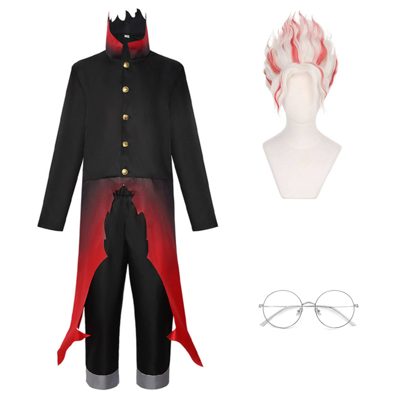 Dan da dan Ken Takakura Okarun Black Red Outfit Carnival Halloween Cosplay Costume