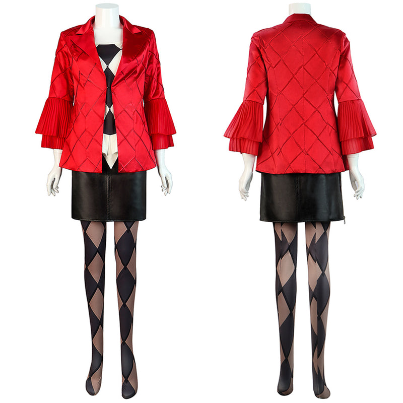 Joker: Folie à Deux (2024) Harley Quinn Women Red Suit Party Carnival Halloween Cosplay Costume