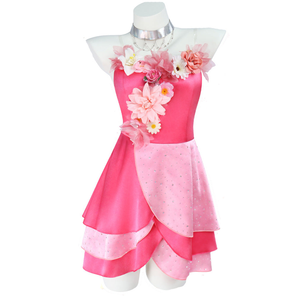 Cosplay Costume Flora Winx Club Season 9 Dress Pink Women Halloween Carnival Party Outfits