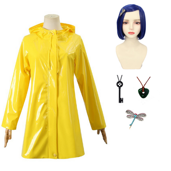 Coraline Cosplay Costume Coat Headband Outfits Halloween Carnival Suit