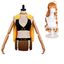 Cosplay Costume Nami Galdino Elbaph Arc Top Skirt Cape Set Yellow Women Halloween Carnival Party Outfits