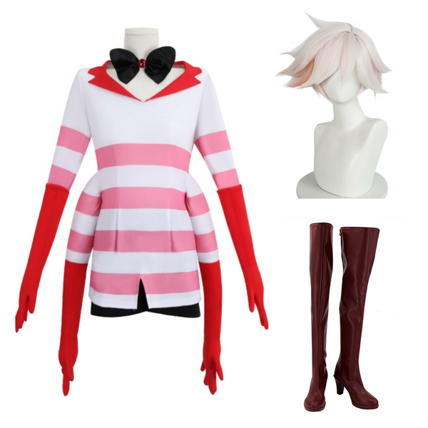 Hazbin Hotel Angel Dust Four Arms Pink Outfit Party Carnival Halloween Cosplay Costume