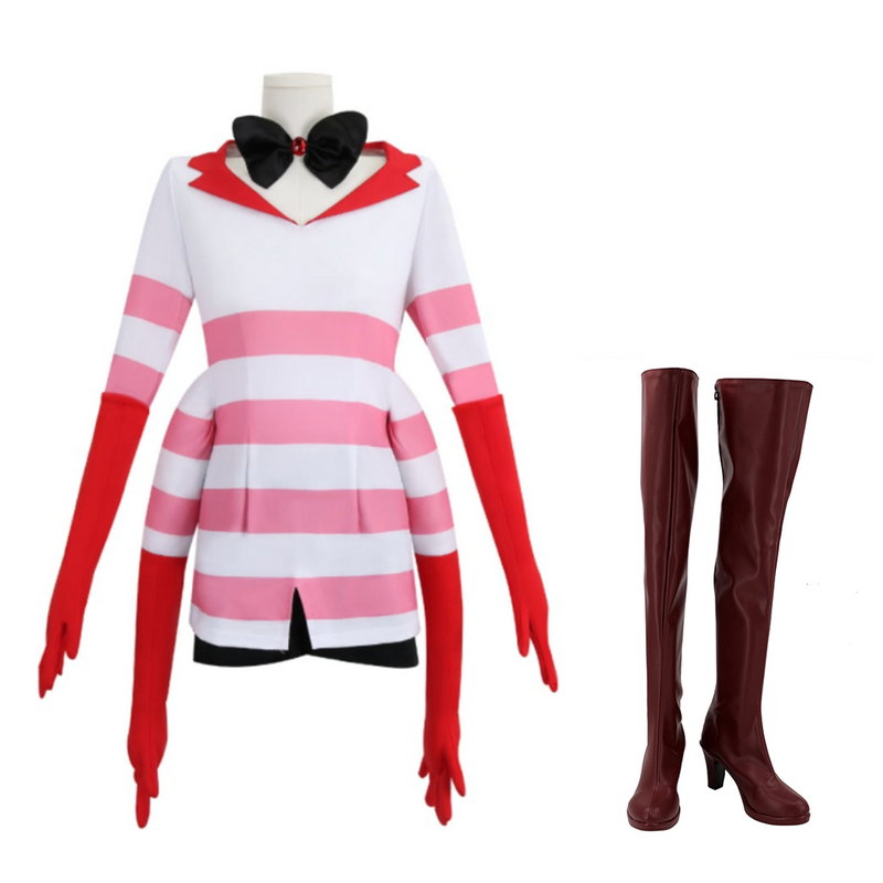 Hazbin Hotel Angel Dust Four Arms Pink Outfit Party Carnival Halloween Cosplay Costume